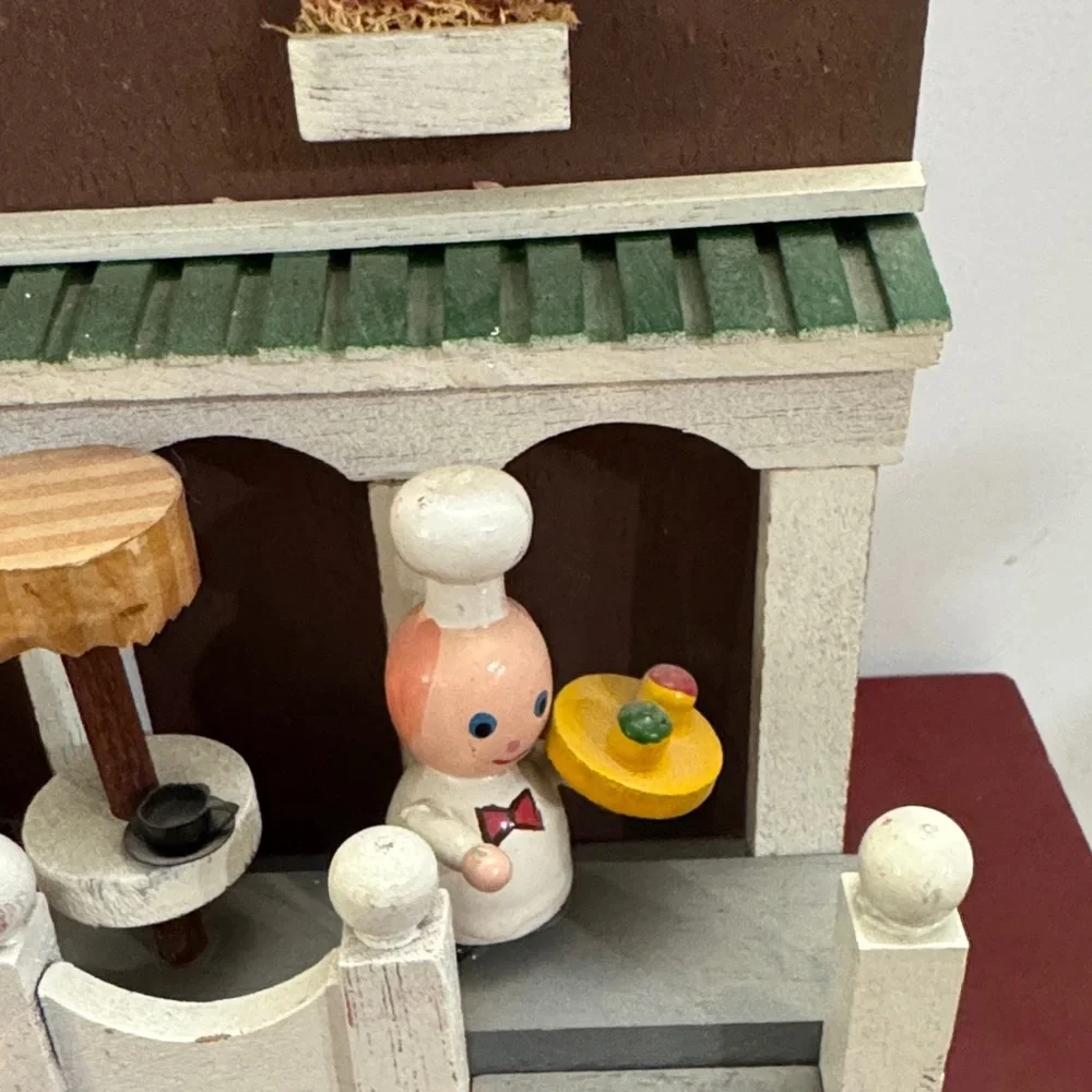 Vintage handmade Charming Wooden Post Office and Cafe Model - Picture 5 of 11